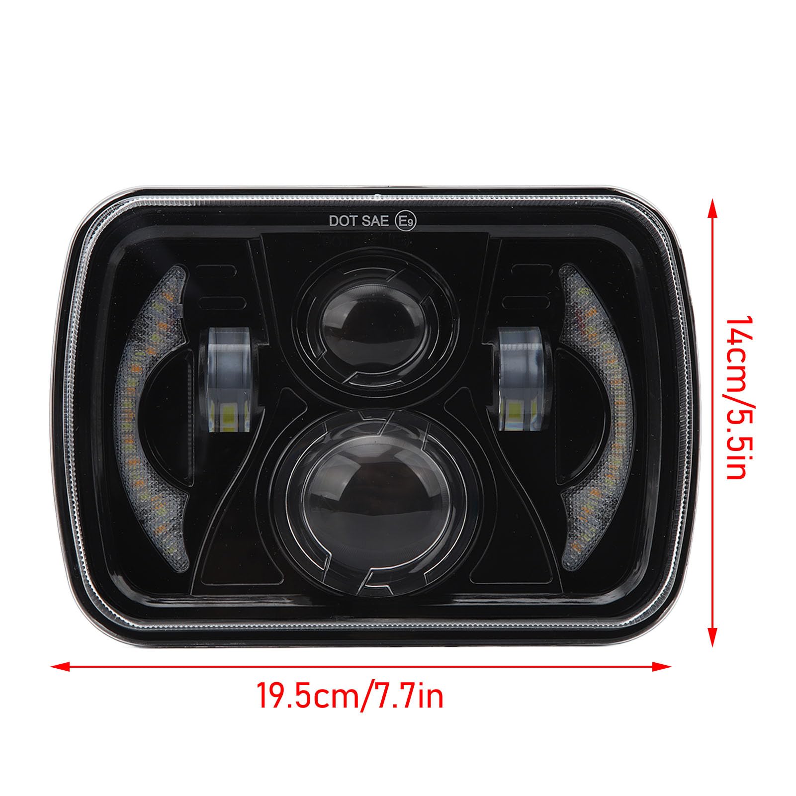 Faro Quadrato a LED, Faro Quadrato DRL per Auto, Indicatore di Direzione, Impermeabile, Compatibile con Cherokee XJ YJ Comanche MJ 240SX