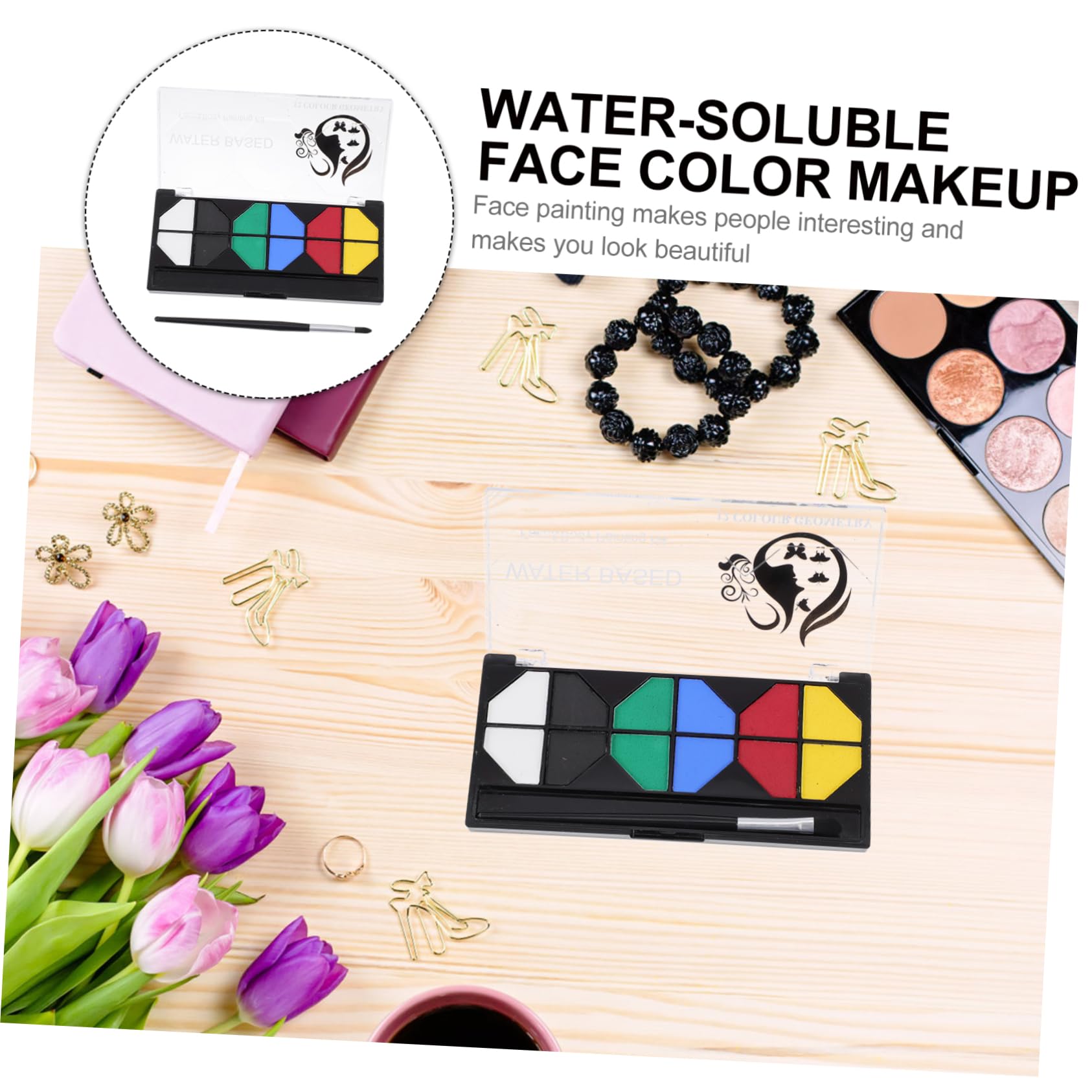 Operitacx 3pezzi Vernice Per Viso Pigmento Per Trucco Per Festa e Masquerade Confezione Portatile Con Scatola Di Sicurezza