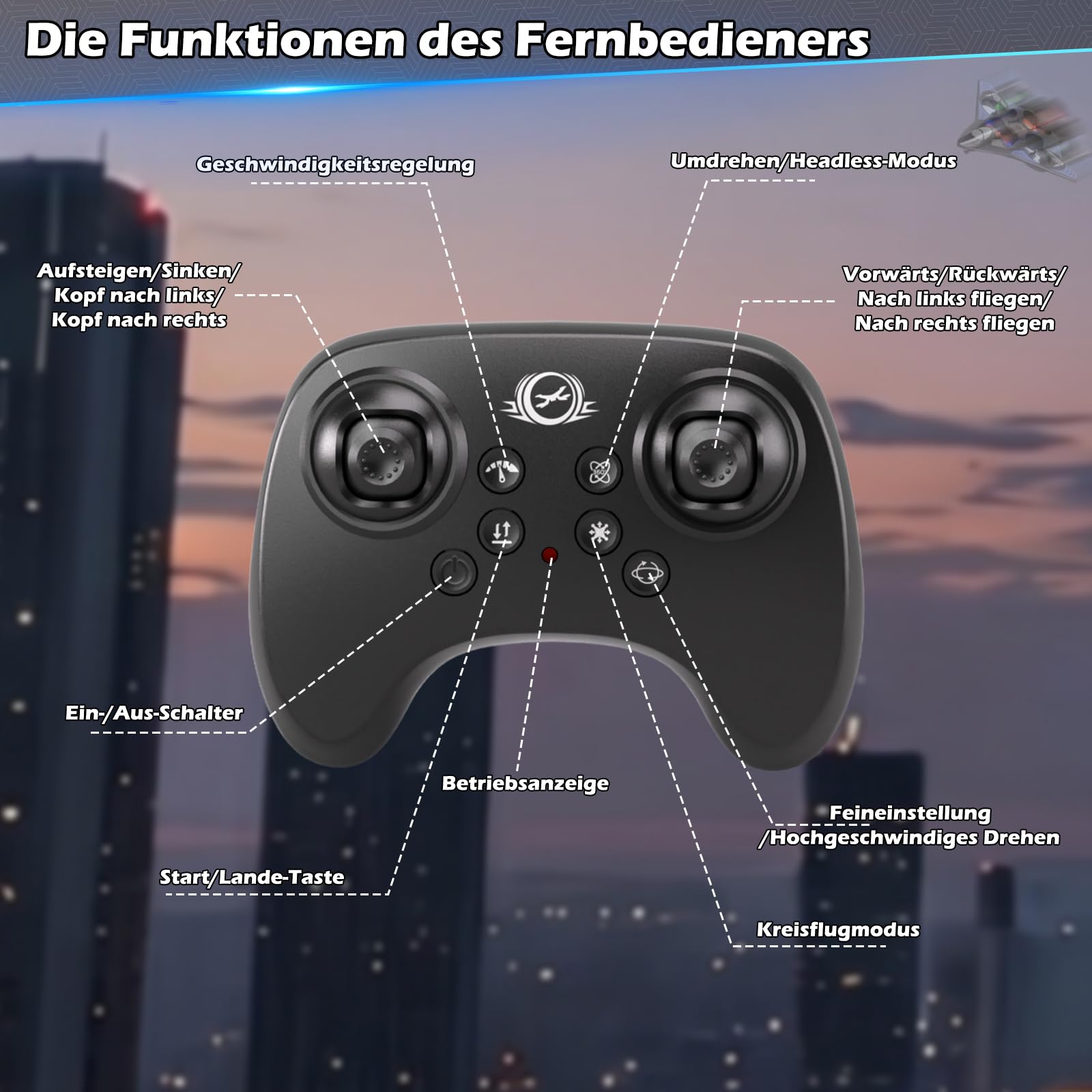 Doloowee RC Flugzeug Drohne für Kinder, RC Schaumstoff-Flugzeug mit Bunter LED-Beleuchtung, 360° Flip, Höhenhaltung, 2.4GHz Ferngesteuertes Flugzeug für Anfänger mit 2 Akkus