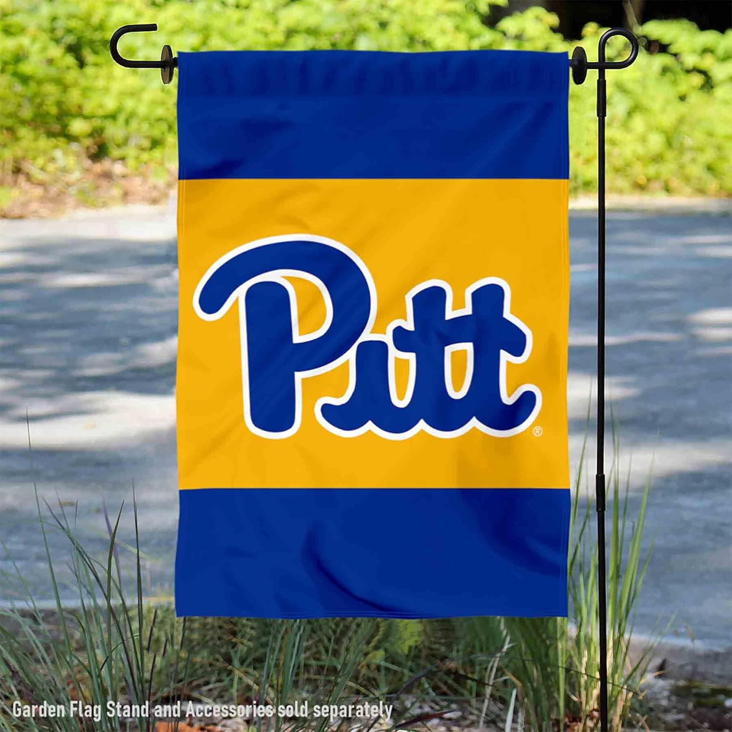 College Flags & Banners Co. Pittsburgh Panthers Royal Blue Garden Banner Flag - Image 2
