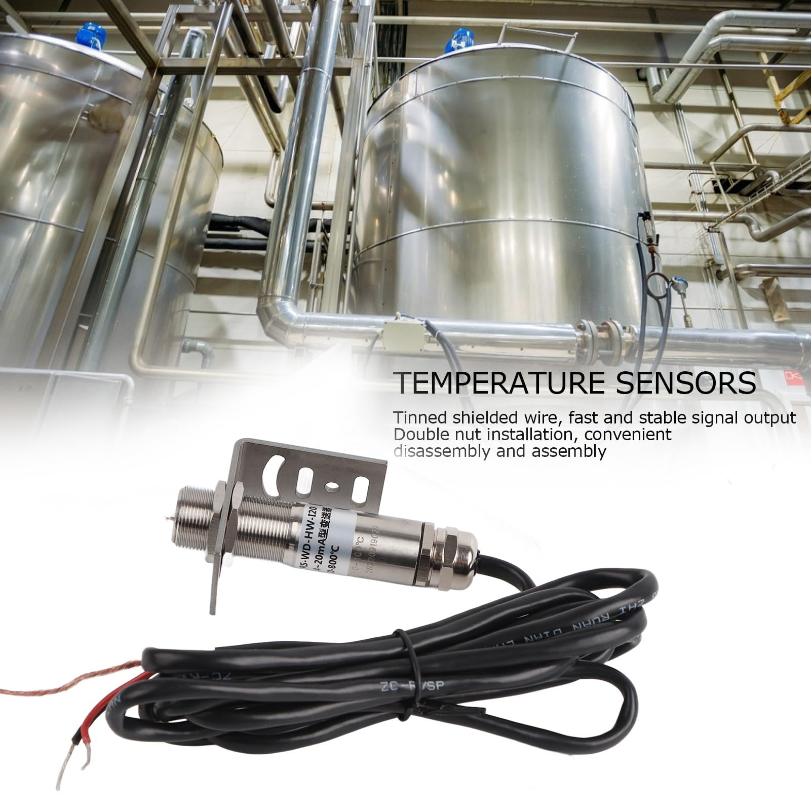 Berührungslose Infrarot-Temperatursensoren, Berührungslose Infrarot-Temperatursensoren aus Edelstahl, Temperaturfühlersensoren 4-20 MA, Baby-Thermometer (Kurzform 0~800℃)