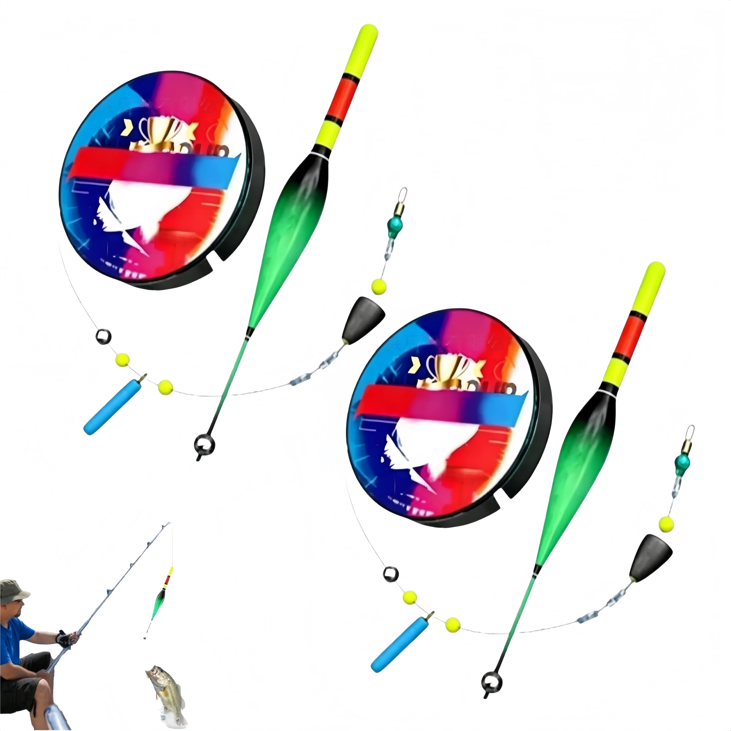 Kit de pêche au Flotteur Automatique, kit de Ligne de pêche pré-montée de 100 m avec Flotteur Automatique, kit de pêche Sensible avec matériel Complet, de Nuit en Eau Douce