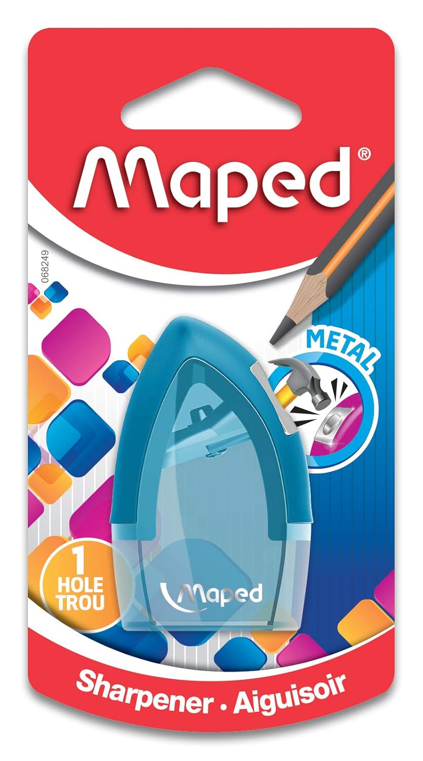 Maped - Tonic Compact 1-Hole Pencil Sharpener - Durable Metal Insert - Pack of 16 Sharpeners