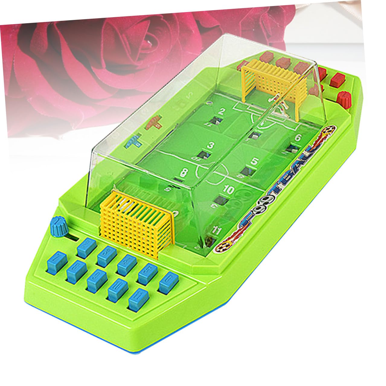 Gioco Calcio da Tavolo Mini da Scrivania Verde in Abs per Ragazzo Ragazza | Doppio Confronto, Formato Compatto, senza Batteria, Gioco Educativo Controllo Mano-occhio