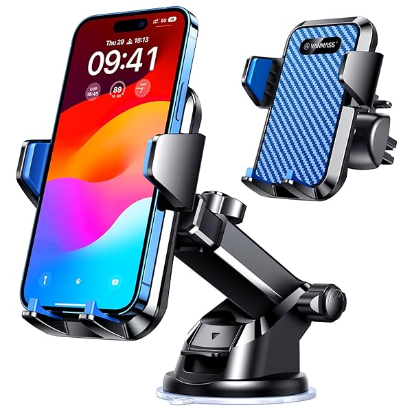 VANMASS 【85+LBS Strongest Suction & Military-Grade 2025 Ultimate Car Phone Mount【Patent & Safety Certs】 Cell Phone Holder Truck Stand for Dashboard Windshield Vent for iPhone 16 15 Pro Max 14 Samsung