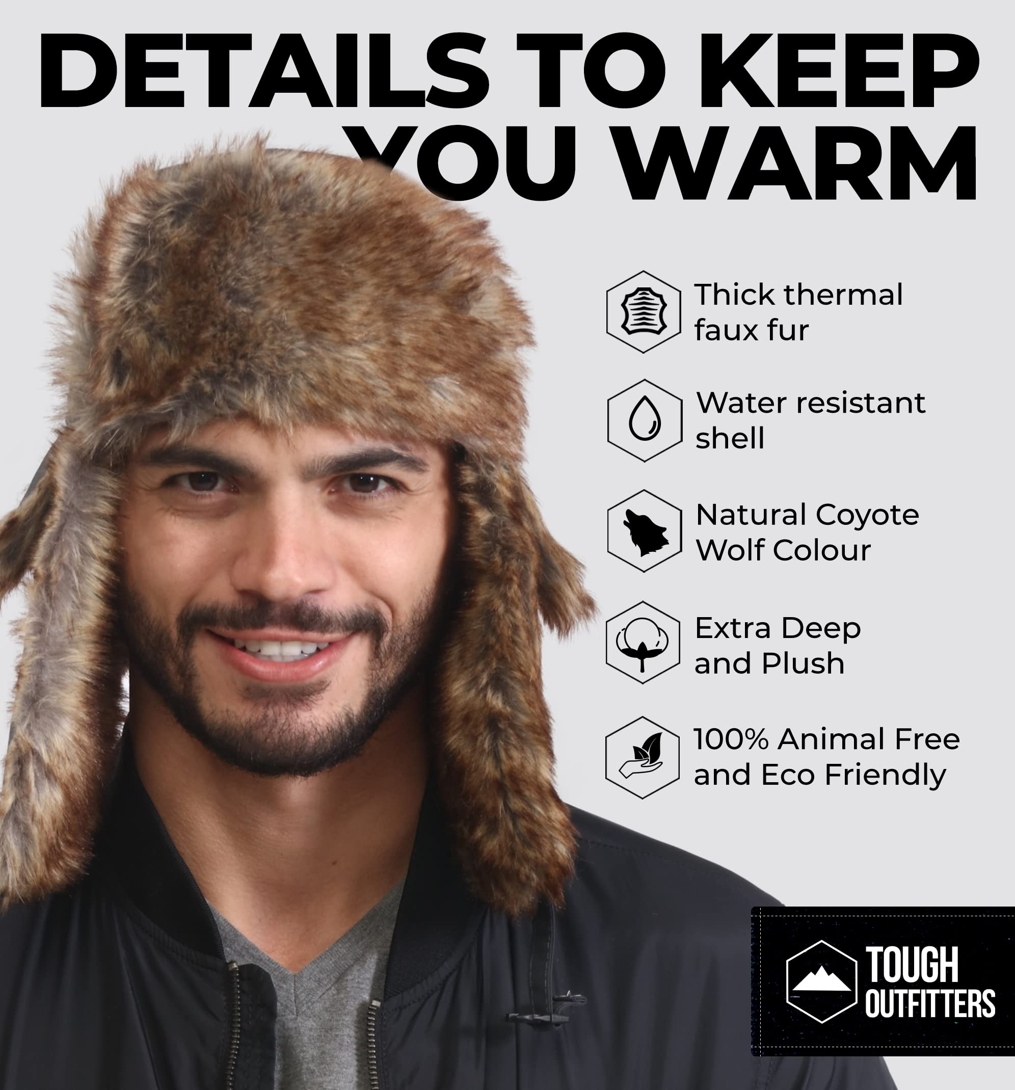 Winter Trapper Hat Russian Ushanka Trooper Aviator Hats for Men