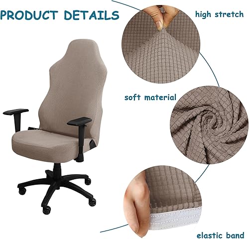 Miniatura 3 de HAOYONG Funda para silla de juegos, jacquard, elástica para silla de oficina, funda para silla de jefe, funda universal giratoria para silla de