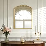 WallBeyond Gold Vintage Mirror for Vanity 22x30 Inch, Gold Antique Mirror with Ornate Frame, Arched Vintage Wall for Bathroom, Living Room, Fireplace, Entryway