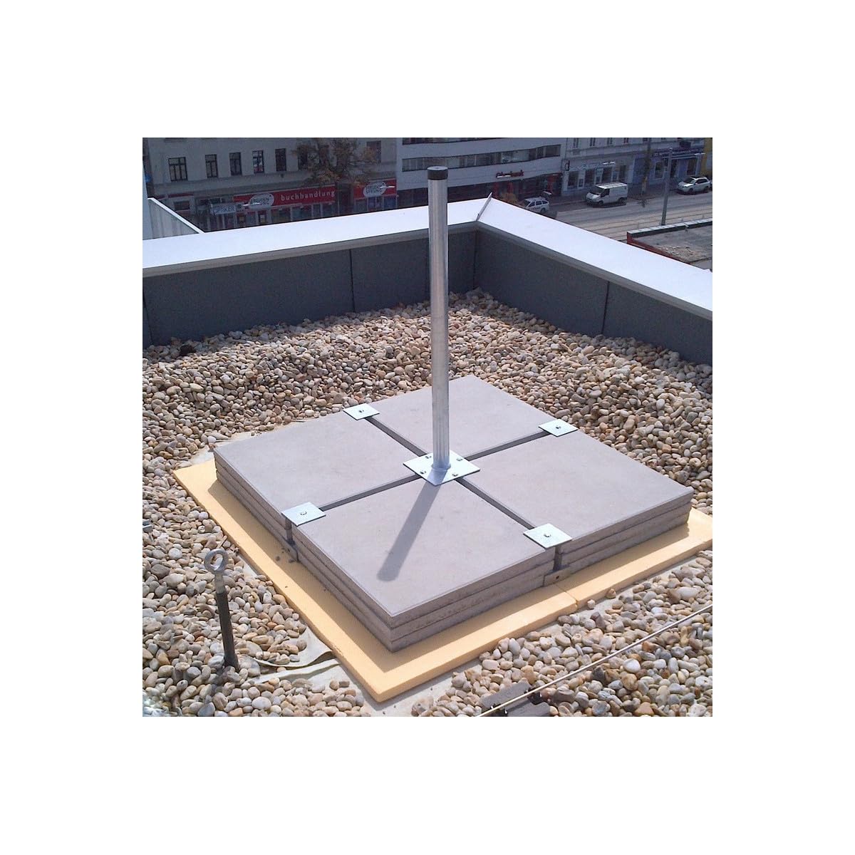 IRON 5 Support Balcon/Terrasse pour Parabole satellite - Haute Stabilité - Roof Palette pour Dalles 50 x 50 cm