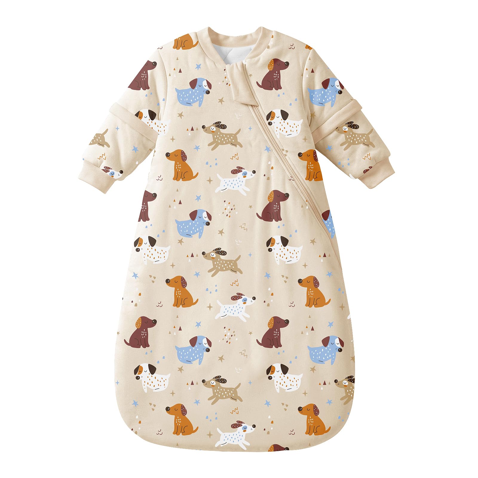MIKAFEN Baby Sleeping Bag,Removable Sleeves, 3.5 Tog,0-6 Months