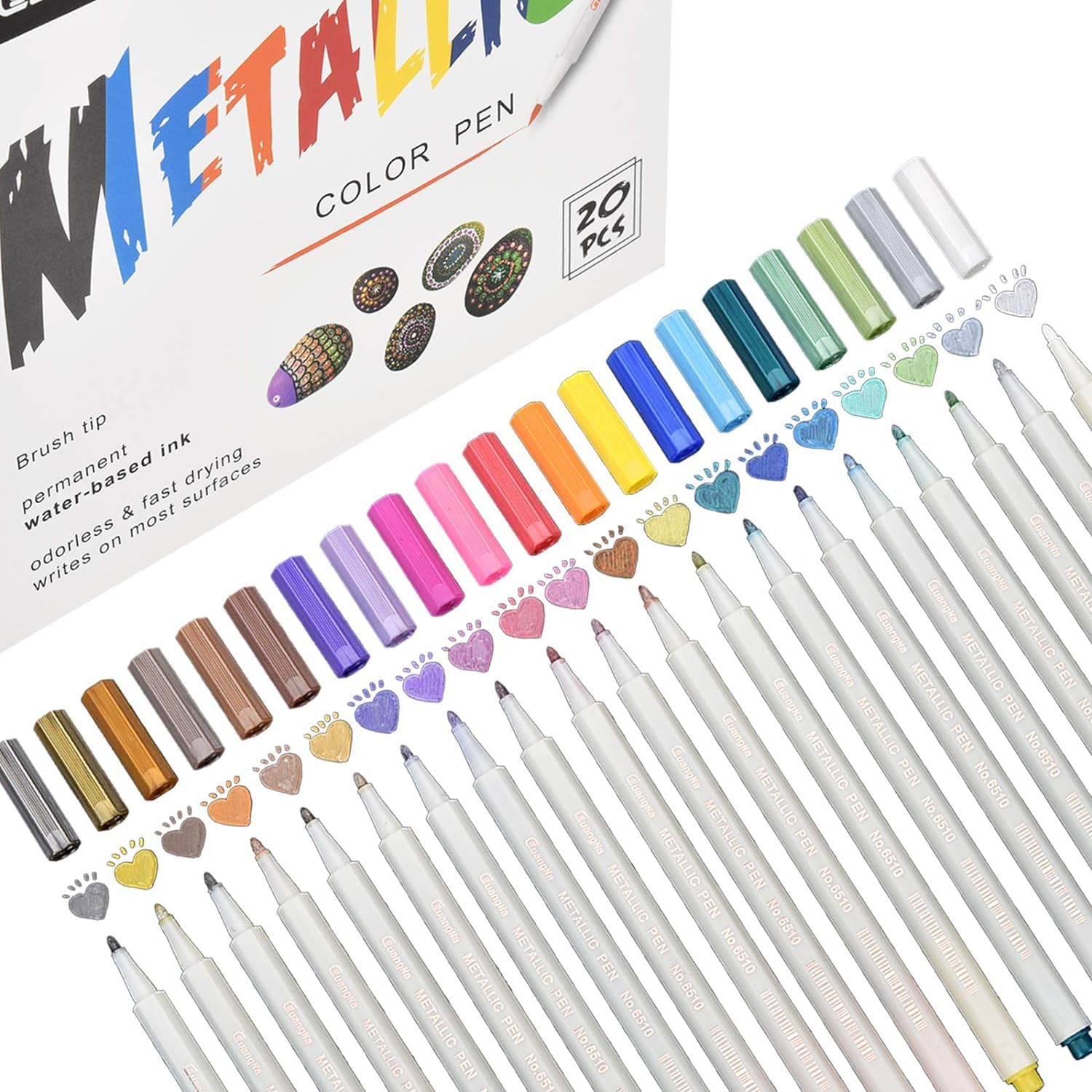 DealKits - Pennarello metallico, 10 colori, per realizzare biglietti, album fotografici, libro degli ospiti, matrimonio, carta, vetro, plastica, pietra, punta di media larghezza (2 mm