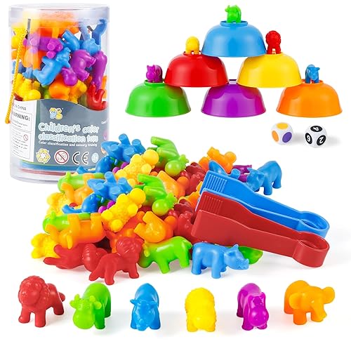 Euakee 36 pièces Animaux Jouet avec Tasses et Dés et