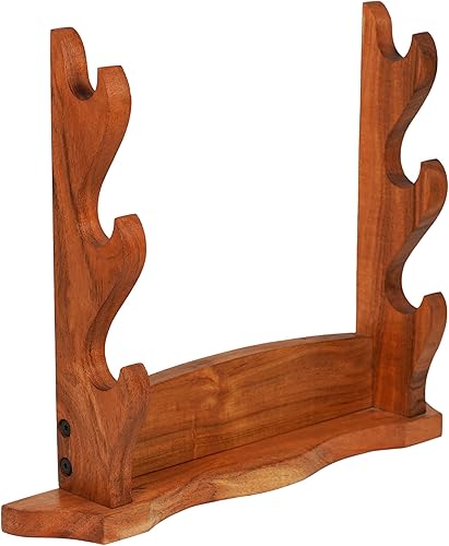 Miniatura 1 de Mythrojan Soporte de madera maciza para espada medieval, soporte de pared para espada samurái, soporte de espada Katana, soporte de pared de espada