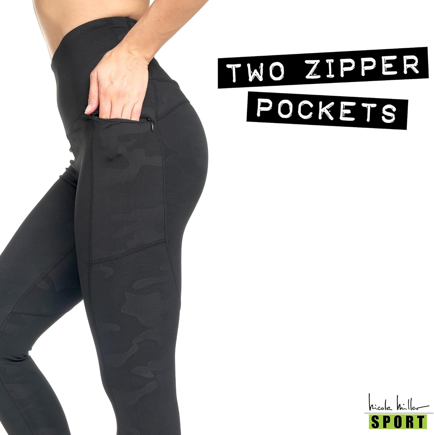 Nicole Miller Leggings for Women with Pockets - Workout Leggings Pack and Sheer Mesh - High Waisted Tummy Control Yoga Pants at  Women’s Clothing store