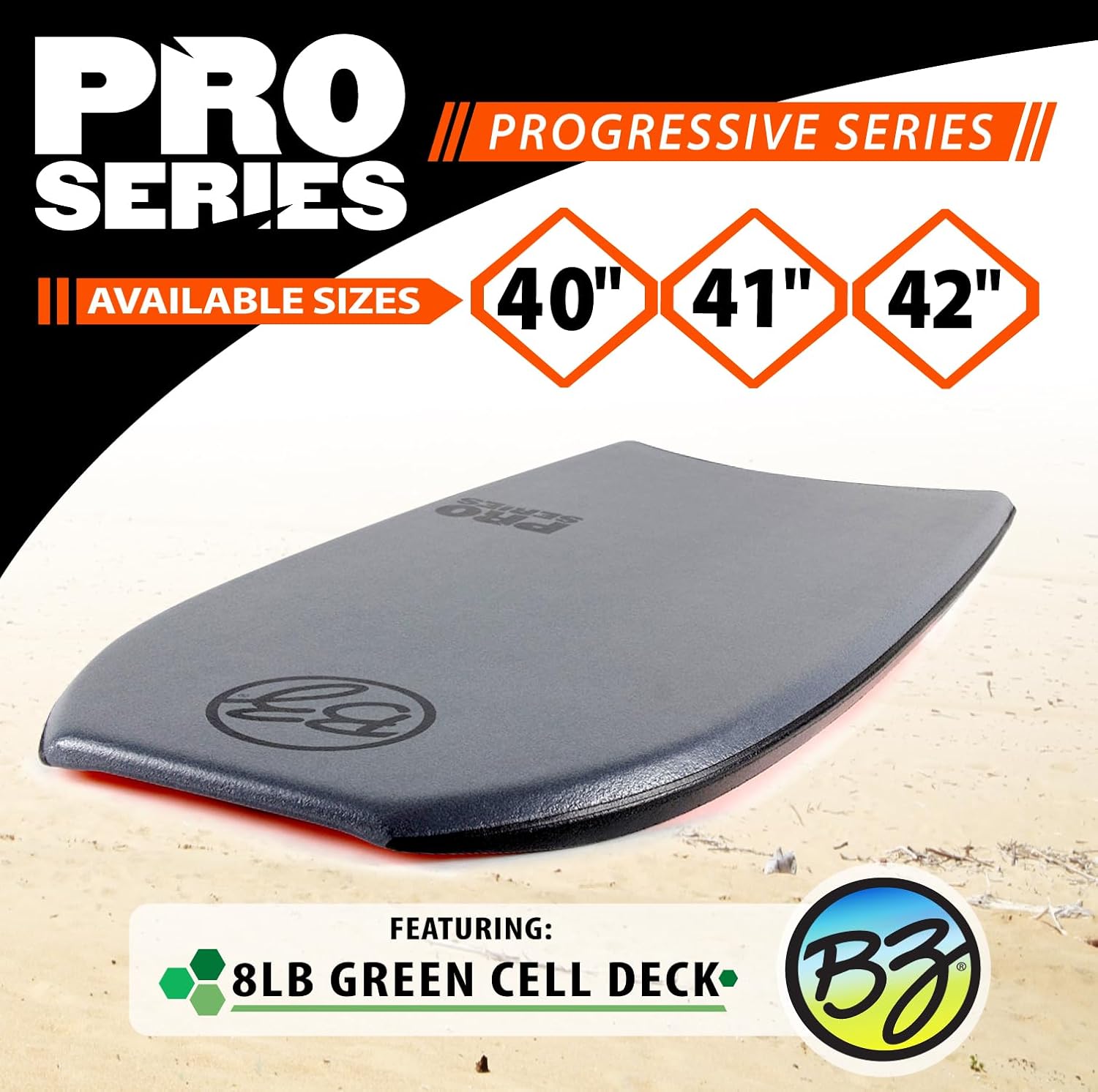 BZ Bodyboards - Pro Bodyboard - Advanced Riders - Zero-G Polypro Core - Surlyn Slick - 8LB H-Cell Deck - Crescent Tail - Bodyboarding