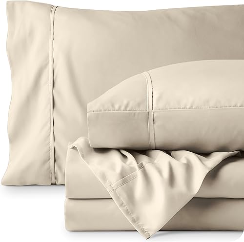 Miniatura 9 de Bare Home Juego de sábanas de microfibra ultrasuave de 1800 hilos, doble cepillado, bolsillos profundos, ajuste fácil, juego de 4 piezas (tamaño