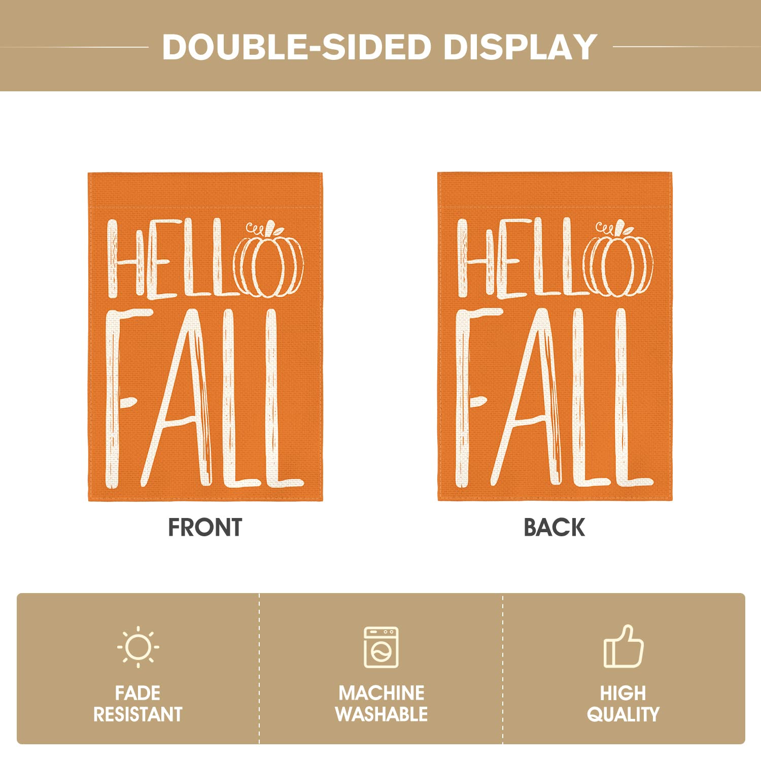 AVOIN Colorlife Drapeau De Jardin En Forme De Citrouille - Double Face