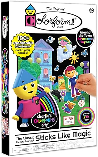 Colorforms  Juego de imágenes  Charlie's City  El clásico juguete de imagen que se pega como magia  para mayores de 3 años, con 106 formas de