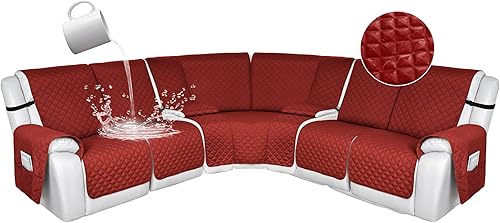 Miniatura 82 de HDCAXKJ 100% Fundas impermeables para sofá seccional reclinable en forma de L, funda de sofá reclinable acolchada lavable, fundas de esquina para