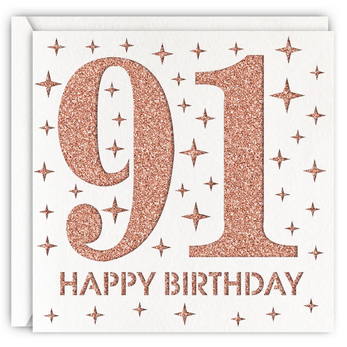 Amazon.com : Rose Gold 91st Birthday Card, Laser Cut Glitter Woman Age 91  Birthday Gift For Mother, Grandmother, Sister : Office Products