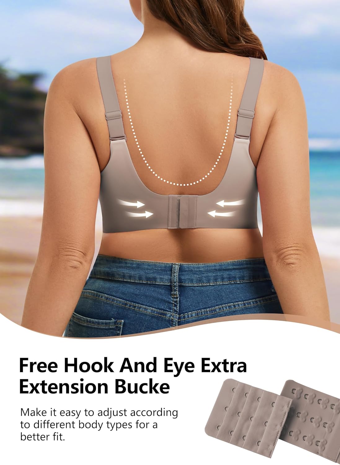 Womens Wireless Bras for Women Full Coverage No Underwire Bralette Seamless Everyday Bras Comfort Wirefree Padded - Image 7