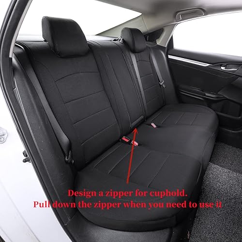 Miniatura 4 de Fundas de asiento personalizadas compatibles con Honda Civic Sedan EX-L, EX-T, EX, Touring, LX-P, Sport 2016 2017 2018 2019 2020 2021 (negro, juego