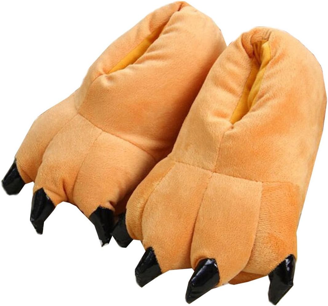 YILANLAN Pantoufles chaudes d'hiver d'animal familier de bande dessinée de patte avec la semelle extérieure supérieure et antidérapante de peluche de haute qualité (S(28-34 /EU), green