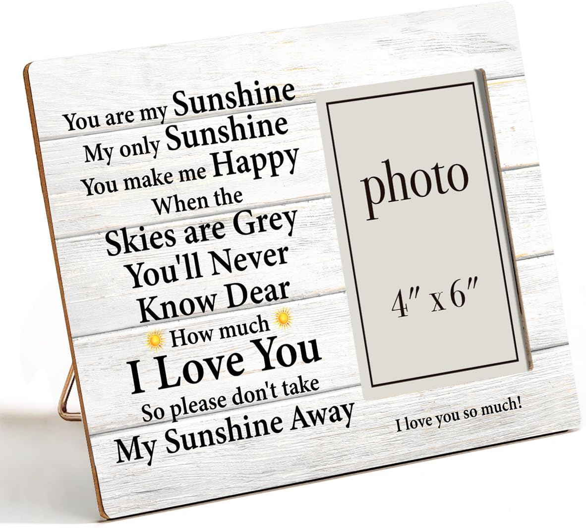 Nurawo Wooden Photo Frame Gift for Women Men, Gifts for Mom Dad Grandma Wife Husband Girlfriend, You Are My Sunshine Wood Picture Frame for Tabletop or Wall Display (for 4x6 Photo)