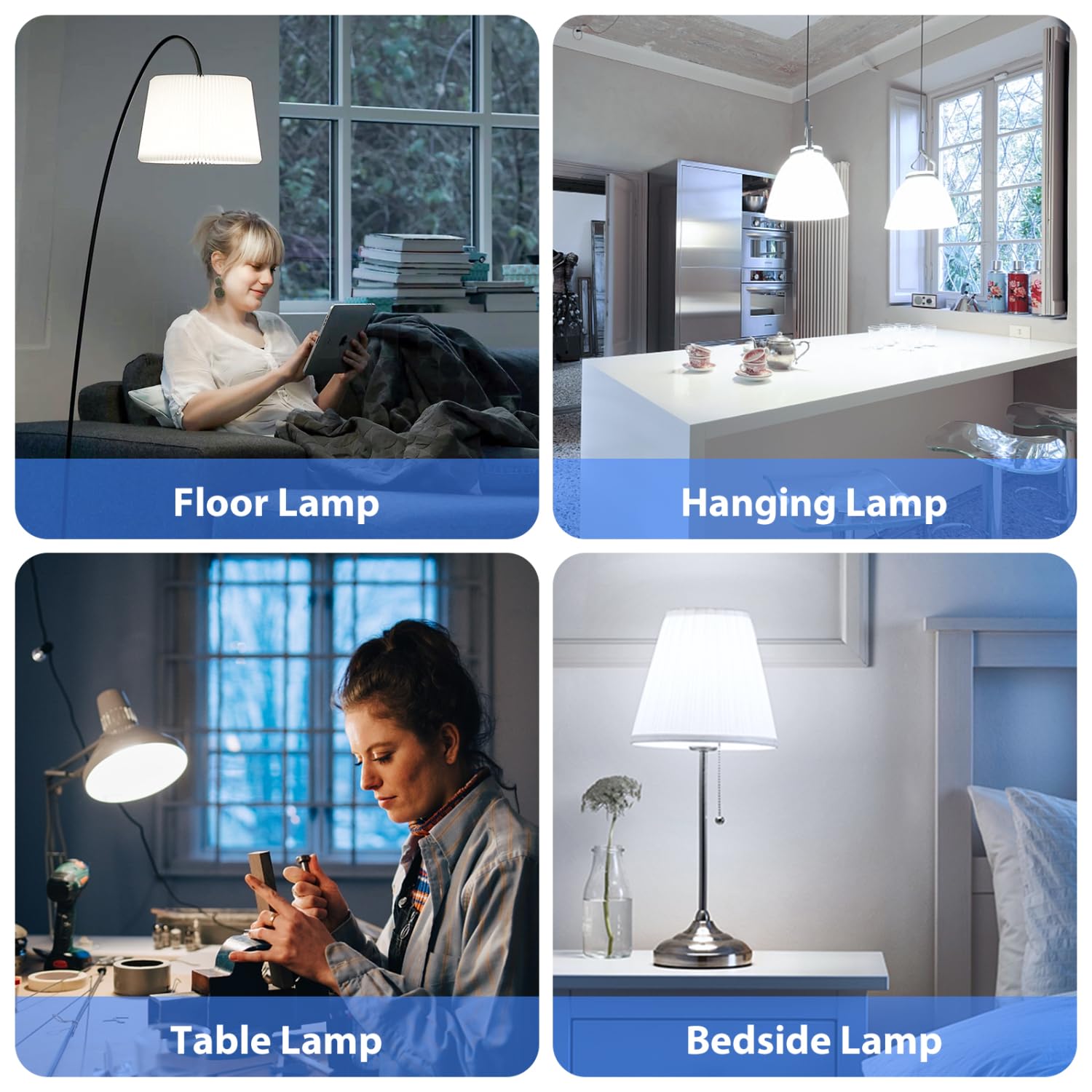 Aigostar Bombilla LED E27 12W, Luz blanca fría 6500K, 1170 lúmenes, Lámpara A60, Ángulo 280º, Ahorro de energía, No regulable - Caja de 7 unidades