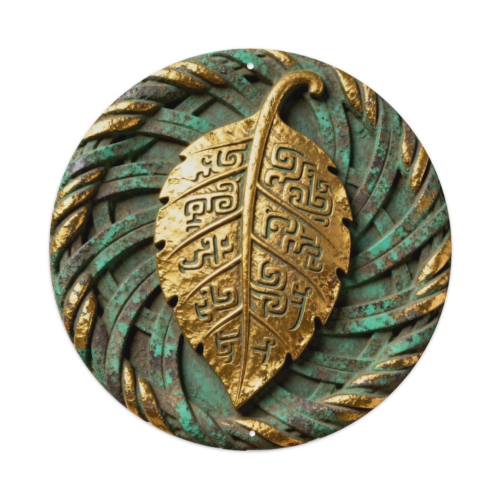 Sanxing Gold Leaf Artifact Ba Rune Metal Tin Sign Plaque