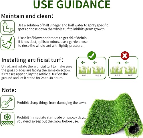 Miniatura 6 de SunVilla 6 pies x 8 pies, césped artificial para interiores y exteriores realista, 6 x 8 pulgadas (48 pies cuadrados), verdeverde olivaamarillo