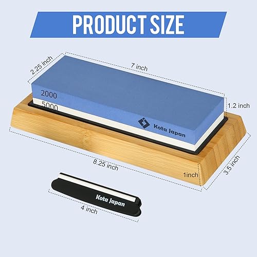 Miniatura 2 de Kota Japan piedra de afilar premium Piedra para afilar cuchillos naturales, KIT AGRADABLE, suave, SIN ESFUERZO Base antiadherente, SEGURIDAD