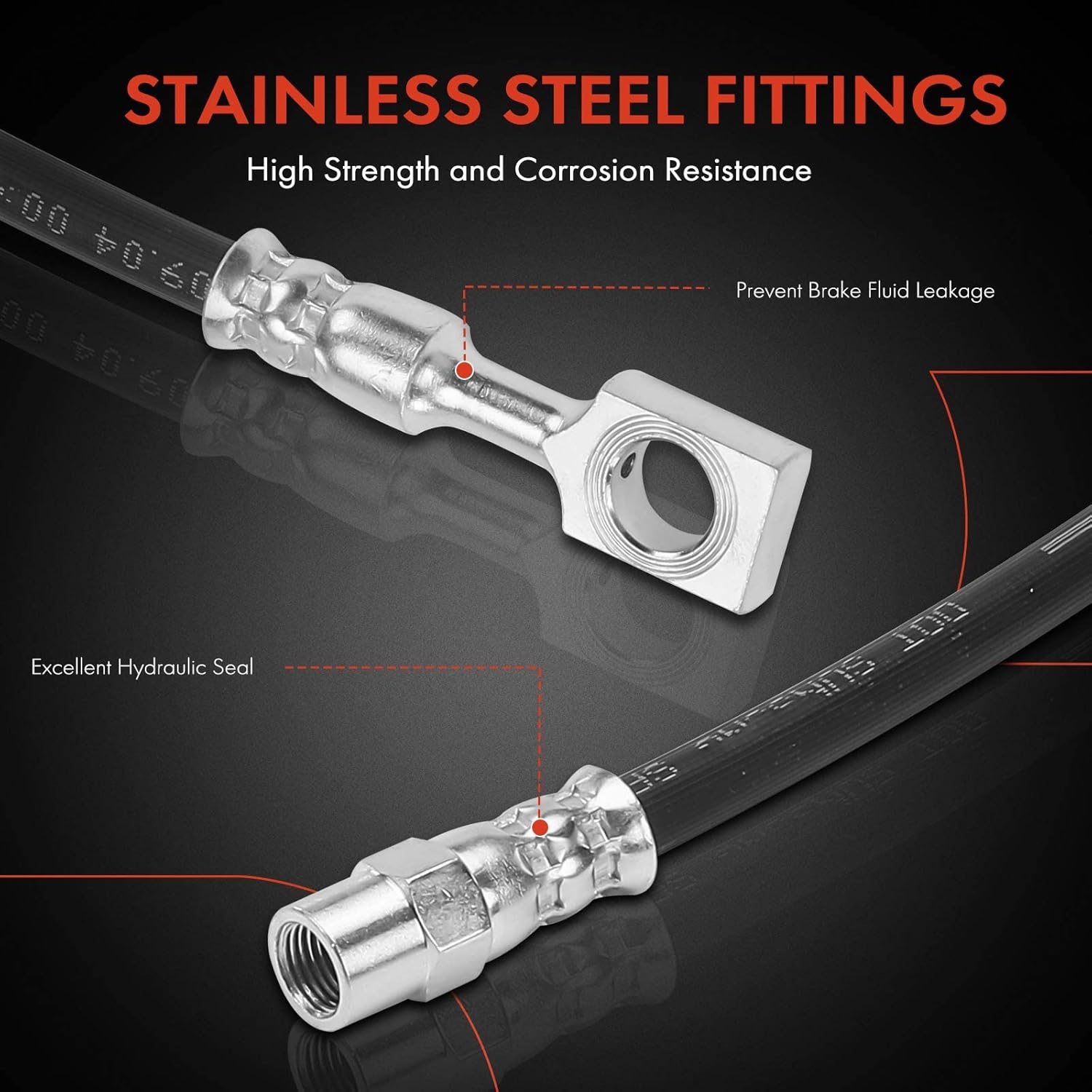 A-Premium Rear Driver Outer Brake Hydraulic Hose Compatible with Select Volkswagen and Audi Models - Jetta 1999-2005, Golf 1999-2006, Beetle 1998-2010, TT 2000-2006, TT Quattro 2004-2006