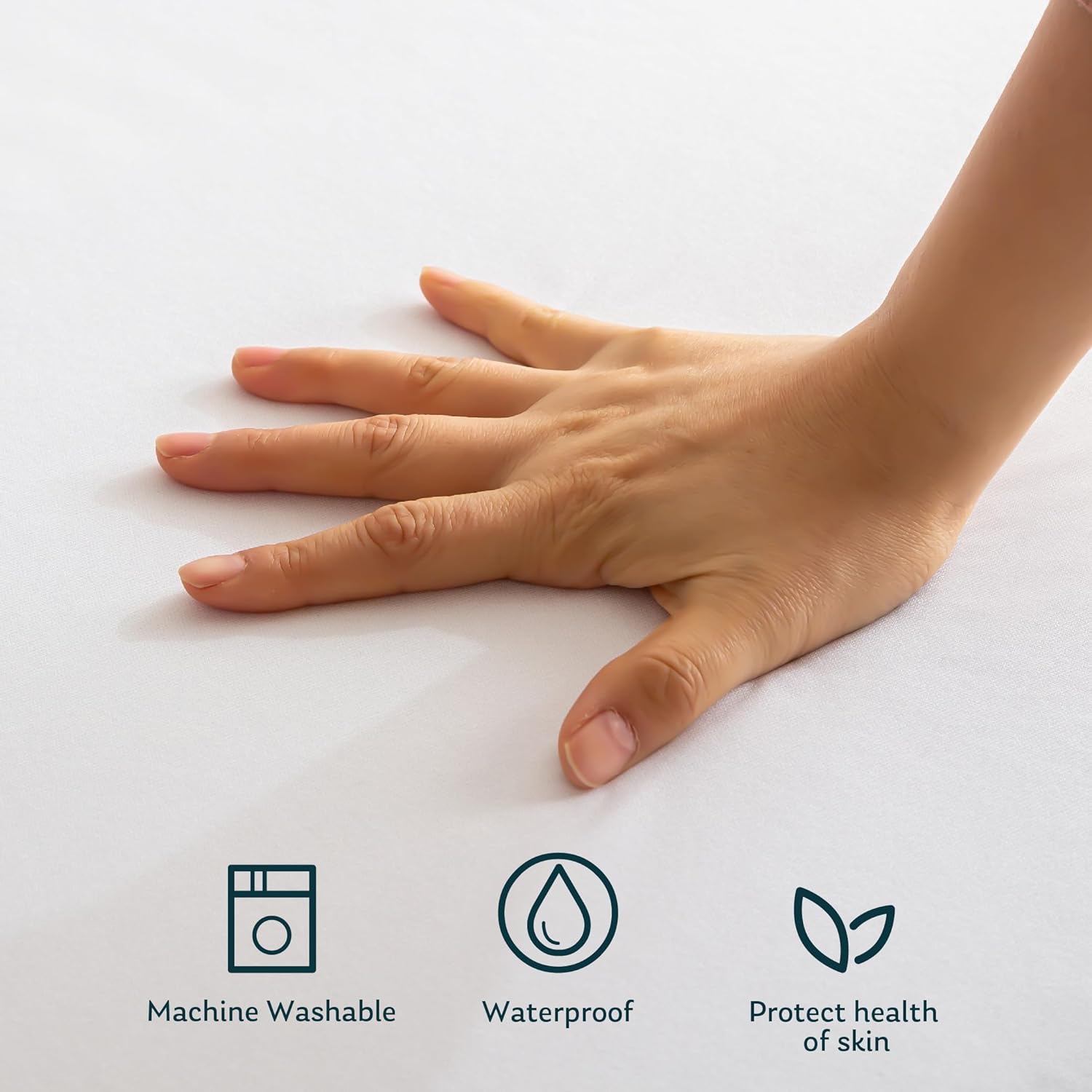 MLILY Mattress Protector Full Size, Smooth Soft Waterproof Mattress Cover, Breathable & Machine Washable, Fitted with Various Mattress Sizes