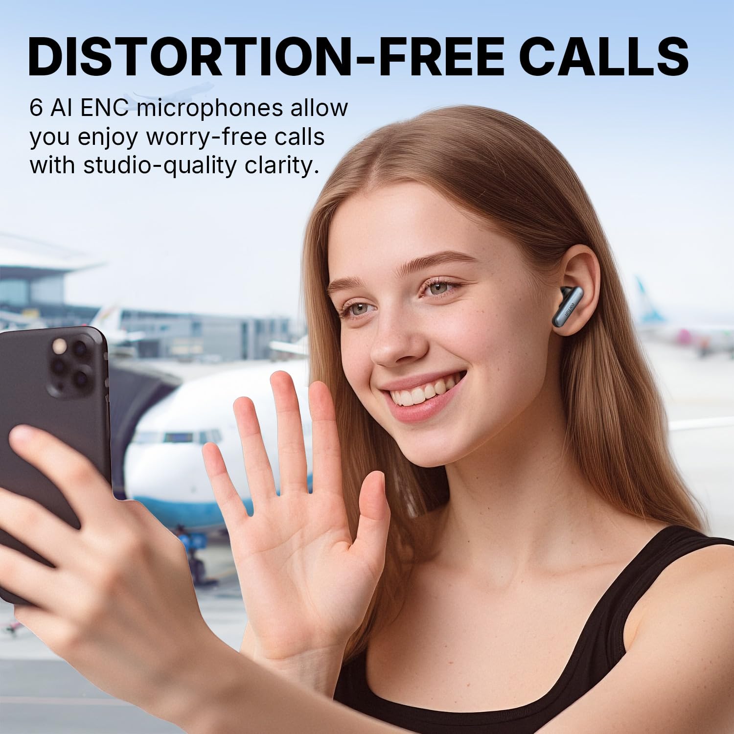 EarFun Air Pro 4i Słuchawki ANC 50 dB, Hi-Res LDAC, 6 Mikrofonów AI ENC, do 40 h, Dźwięk Przestrzenny, Multipoint, Bluetooth 5.4, Ładowanie Bezprzewodowe