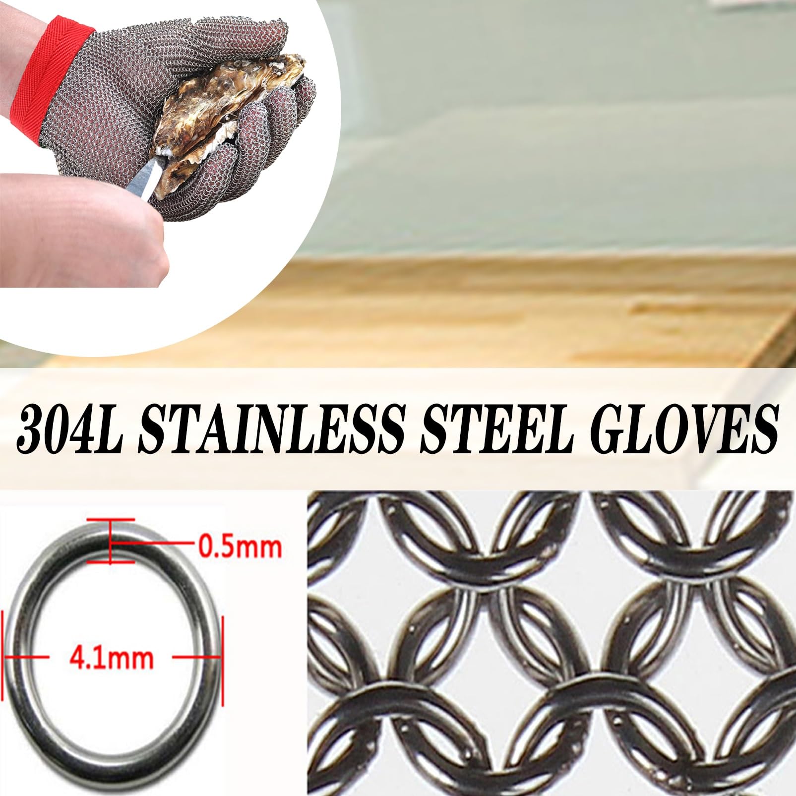 Guantes de Trabajo Anticorte 2 Guantes De Mandolina Resistentes Al Corte De 9 Niveles, Transpirables Y Resistentes A Los Cuchillos, Guantes Universales For Mano Izquierda Y Derecha(XXL)