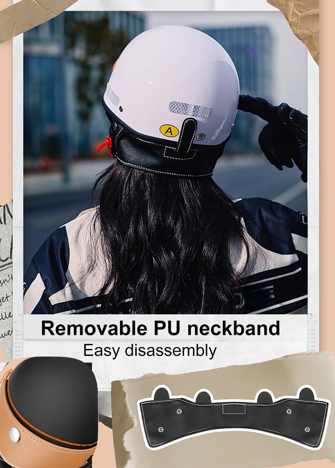 Kask motocyklowy retro dla mężczyzn i kobiet, z okularami UV, niemiecki kask na skuter, do jazdy po mieście, certyfikat DOT/ECE