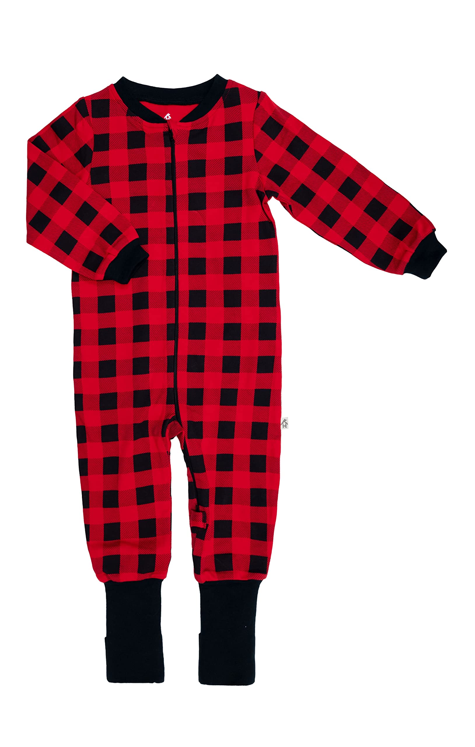 Snugabye Infant Buffalo Plaid Convertible Foot Sleeper (as1, age, 9_months, 12_months, Black)