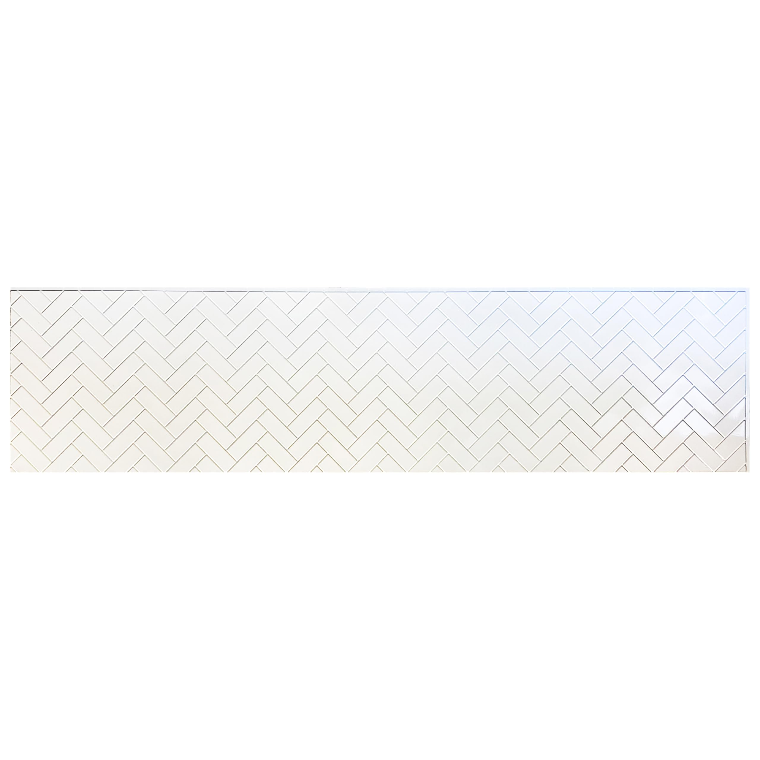 Dosseret PVC à chevrons blanc brillant imperméable et facile à nettoyer pour crédence