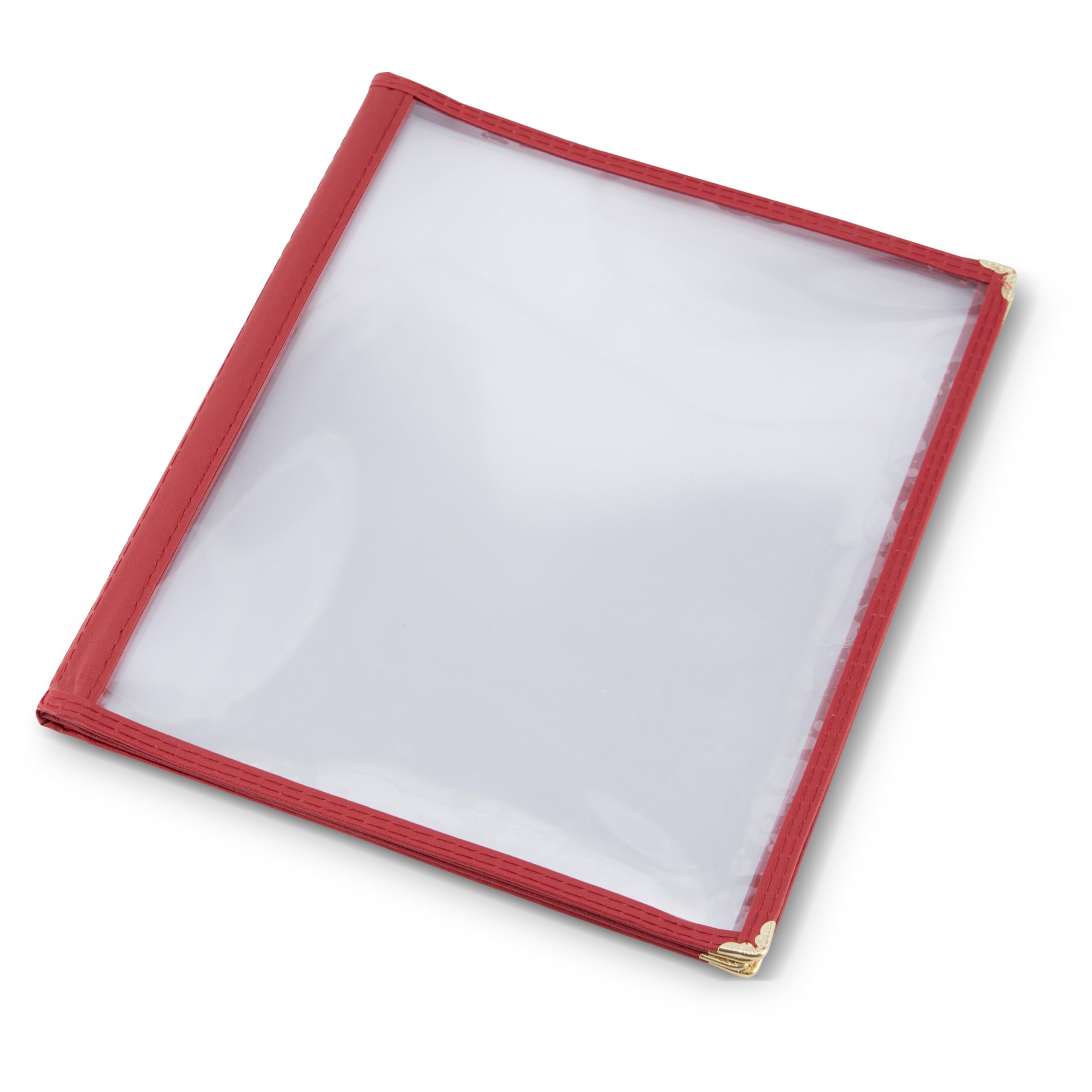 (50 Pack) AME D’Essence Maroon Trimmed 4 Page Book Fold Menu Cover, 8.5