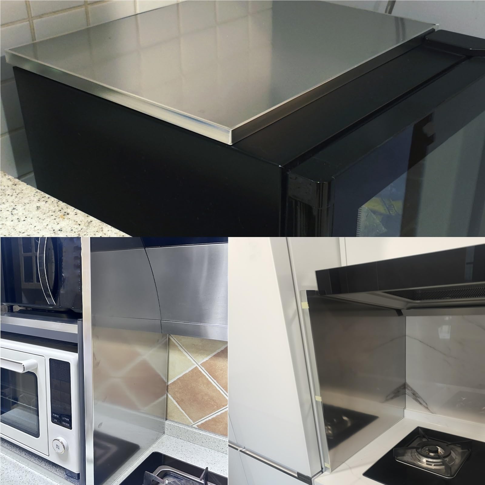 hitzeschutzplatten Hitzeschutzplatte Für Die Küche, 20, 30, 40, 50, 60, 70, 80 Cm Breit, Kühlschrank-Hitzeschutz Von Der Herdseite, Seitenwand Mit Clips(L 60CM x W 20CM)