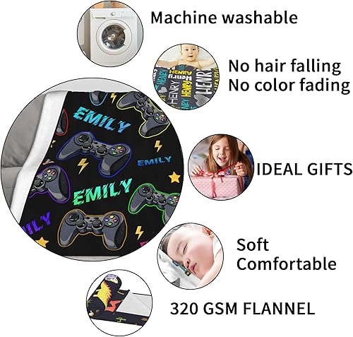 Miniatura 8 de Manta de videojuegos para niños, manta de juegos para niños y niñas, manta pequeña y fresca, manta suave para regalo, manta cómoda de 40 x 50