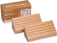 Vista 6 de Standard Size Solid Beech Playing Card Holder-2 Piece Set-Card Storage