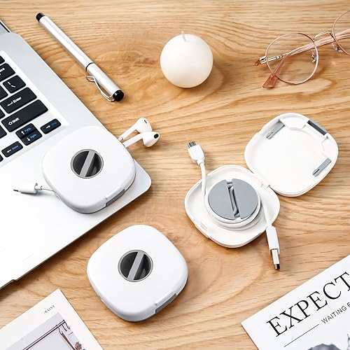 Miniatura 7 de Organizador de carga retráctil de 6 piezas, organizador de cables para teléfono, estuche pequeño para auriculares, cable de ratón, cable de cargador