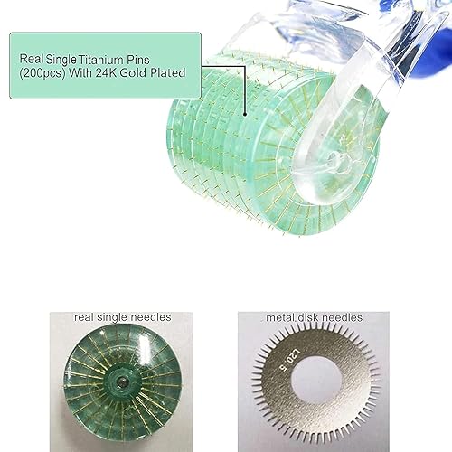 Miniatura 3 de Koi Beauty Rodillo Derma Profesional, 200 Microagujas de Titanio Individuales Reales, Rodillo de Microagujas para Cara, Cuerpo y Cuero Cabelludo