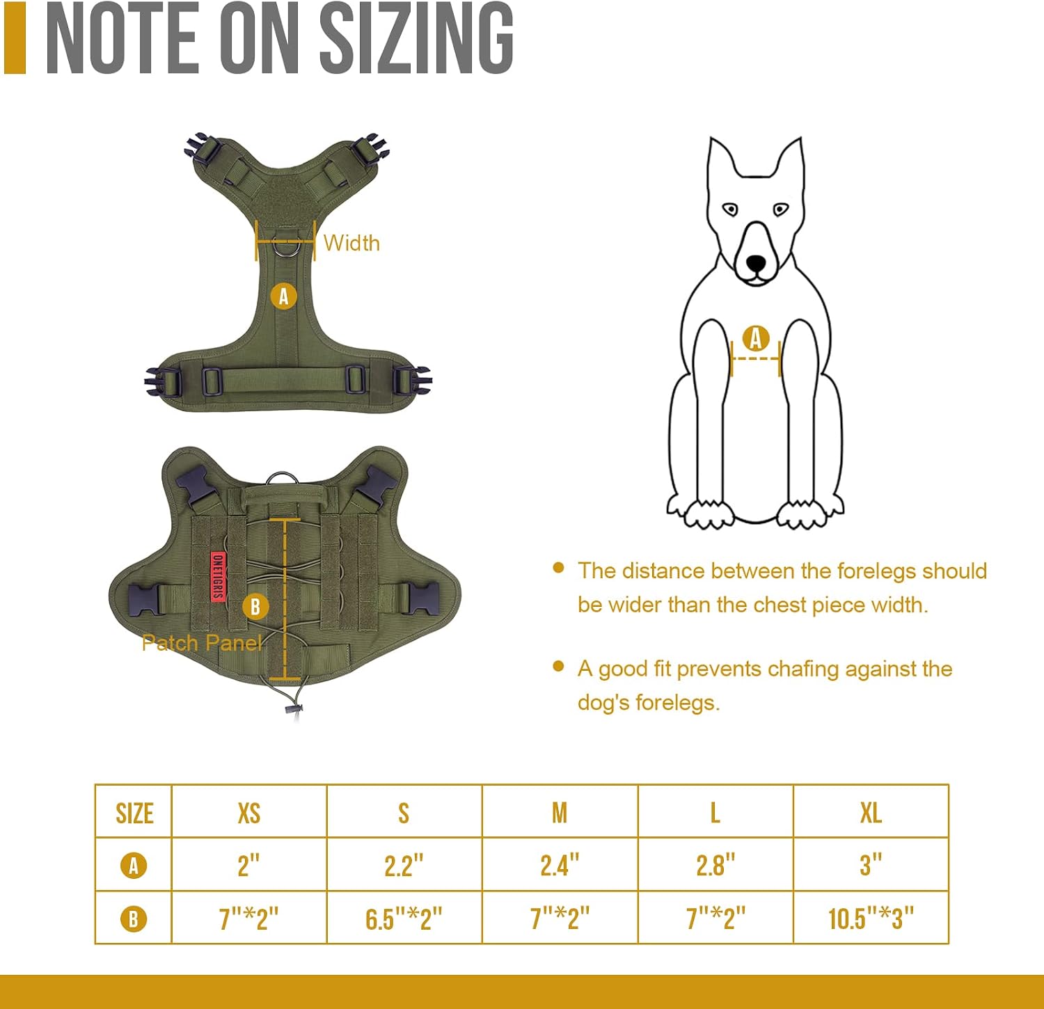 OneTigris Tactical Dog Harness Vest,FIRE WATCHER 2.0 No-Pull Service Dog Vest with Hook & Loop Panels,Adjustable Dog Vest Harness for Walking Hiking Training(XS - Image 5
