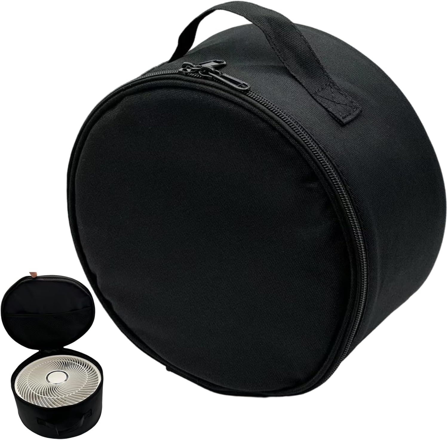 Portable Fan Storage Bag Waterproof Makeup Bag Multipurpose Dustproof Zipper Closure Portable Fan Handbag with Handle for Camping Travel Outside Picnic, 9x5in