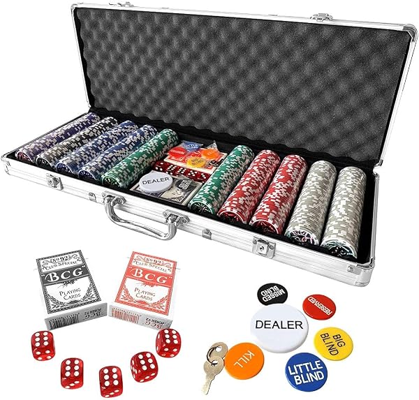 500PCS Casino Poker Chips Set with Accessories