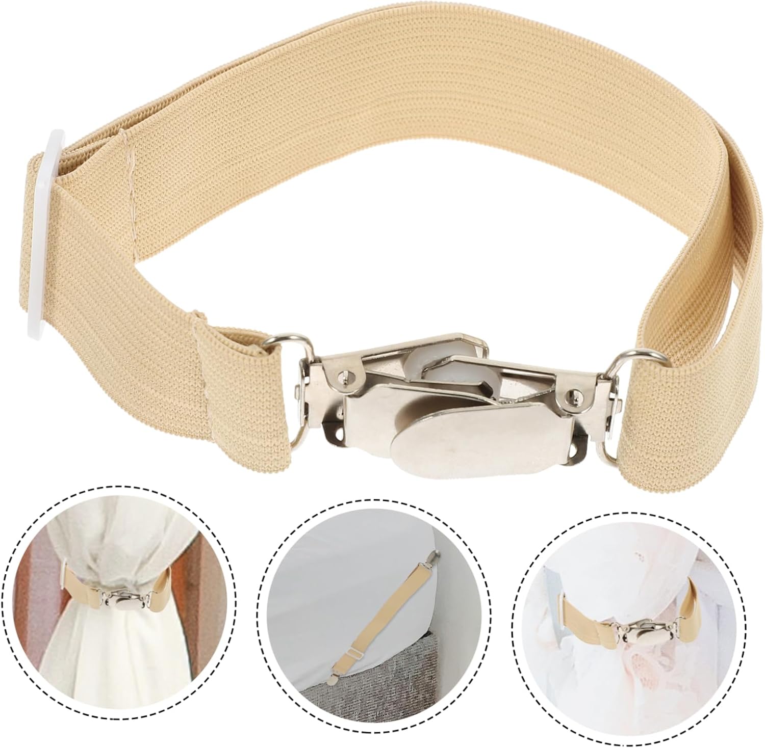 4pcs Adjustable Fitted Sheet Clips Elastic Bed Sheet Fasteners for Corners Straps for Mattress Multi-Purpose Holders Strong Grip for All Bed