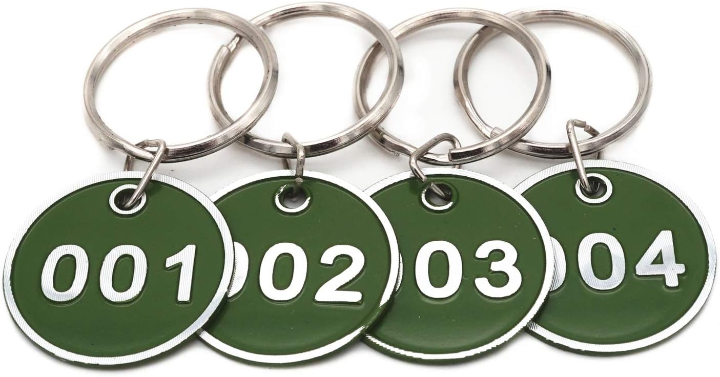 NanTun Aluminum Alloy Metal Key Tag Set, Number ID Tags Key Chain, Numbered Key Rings